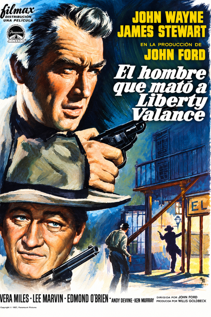 Cartel de la película El hombre que mató a Liberty Valance, de John Ford